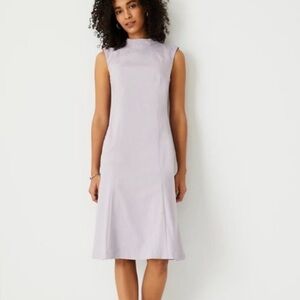 Ann Taylor Light Purple Mock NeckMidi Dress